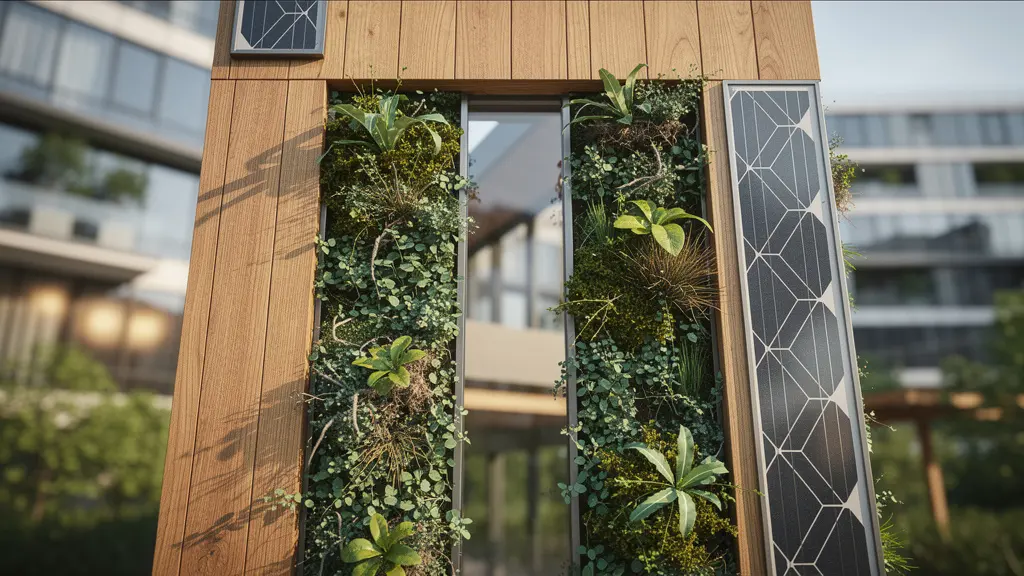 Nouveaux bâtiments écologiques modernes avec espaces verts intégrés