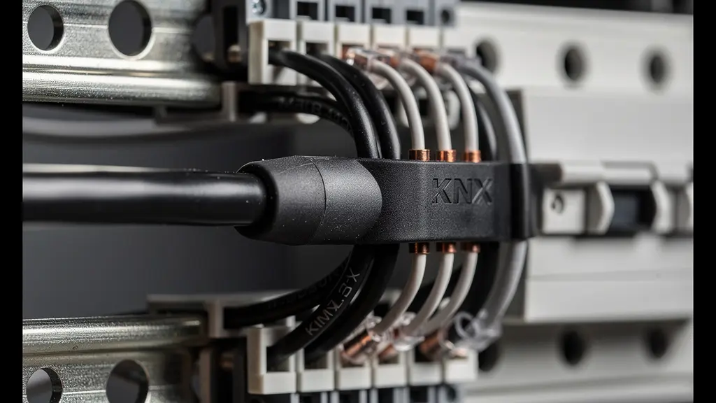 Installation professionnelle d'un système KNX dans un tableau électrique