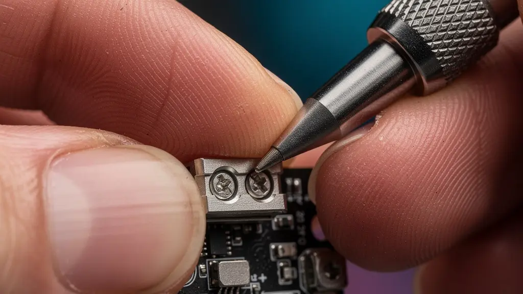 Vue macro de mains expertes travaillant sur des composants micromécaniques de haute précision