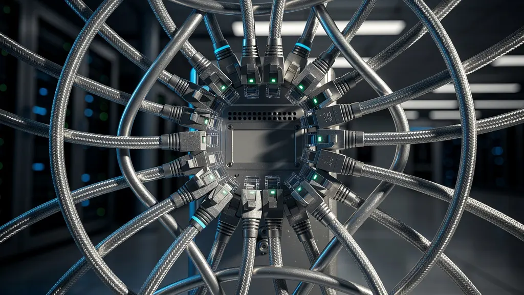 Vue symbolique de la protection cybersécurité d'une infrastructure industrielle connectée