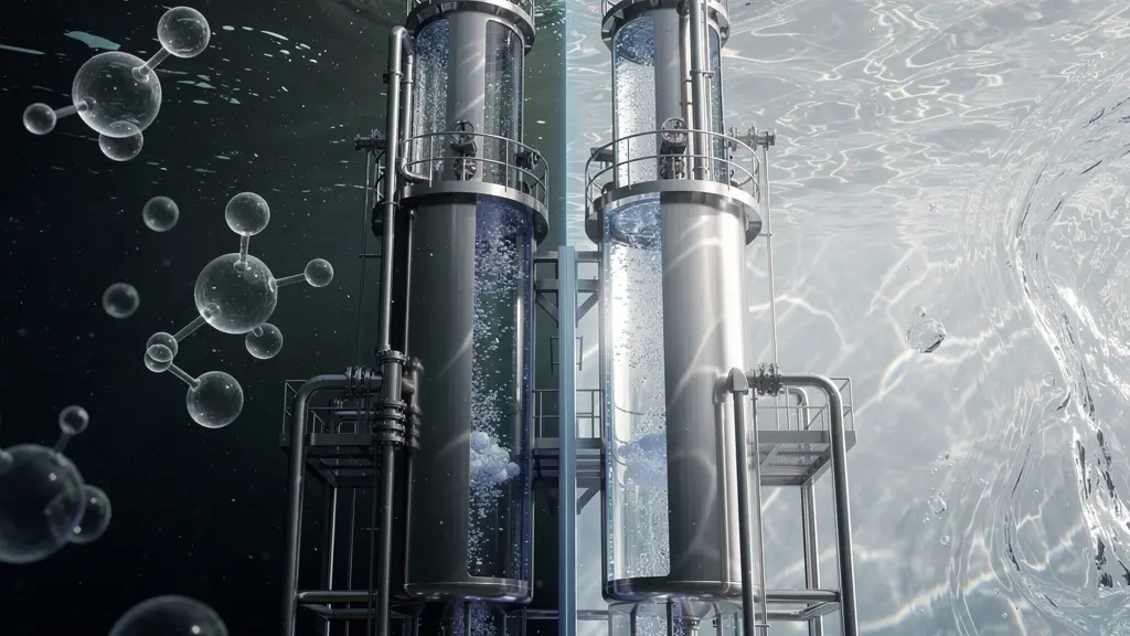 Installation de traitement des micropolluants avec réacteurs d'ozonation et filtres à charbon actif